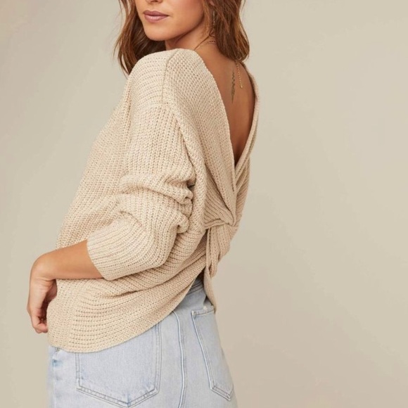 Astr Sweaters - ASTr the label beige twist back sweater